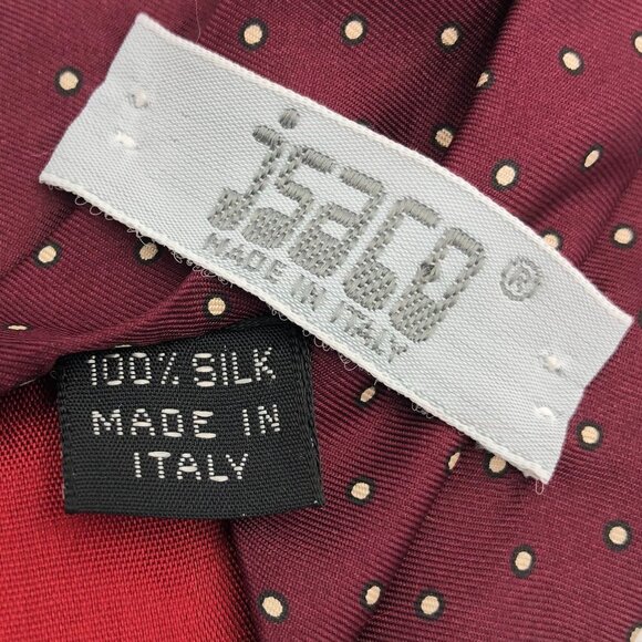 Isaco Red White Silk Tie - Picture 4 of 4